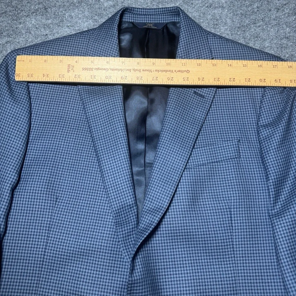 Brook‎ Brothers 346 Fitzgerald Fit Blue Plaid Check Wool Blazer Men's Size 41R